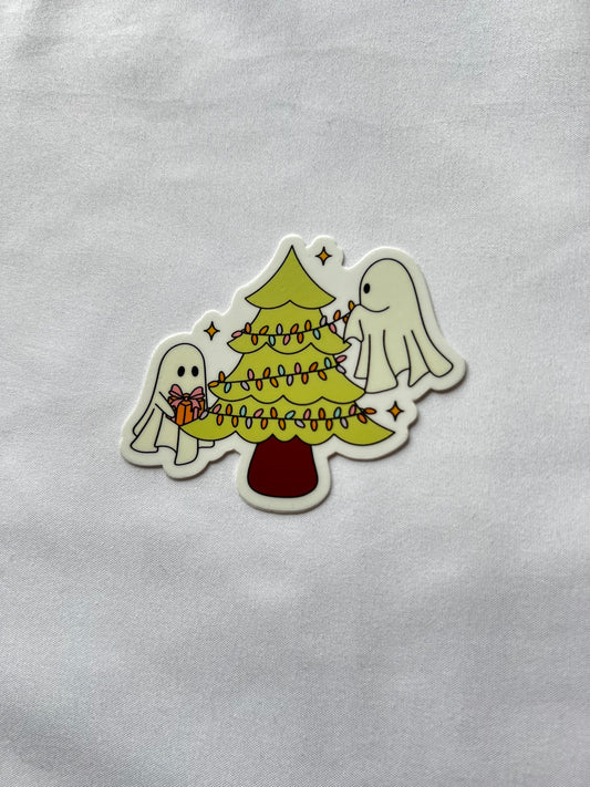 christmas ghosts sticker