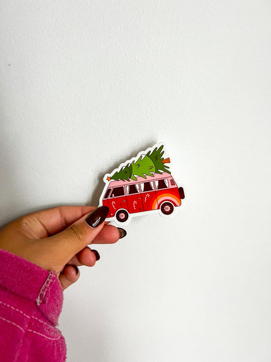 christmas bus sticker