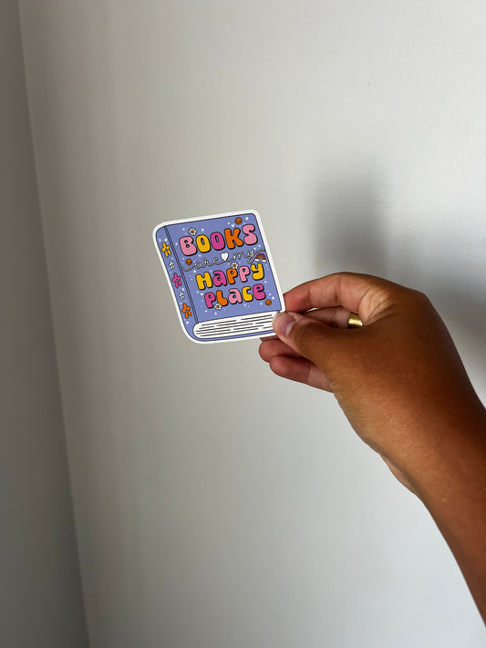 books are my happy place sticker