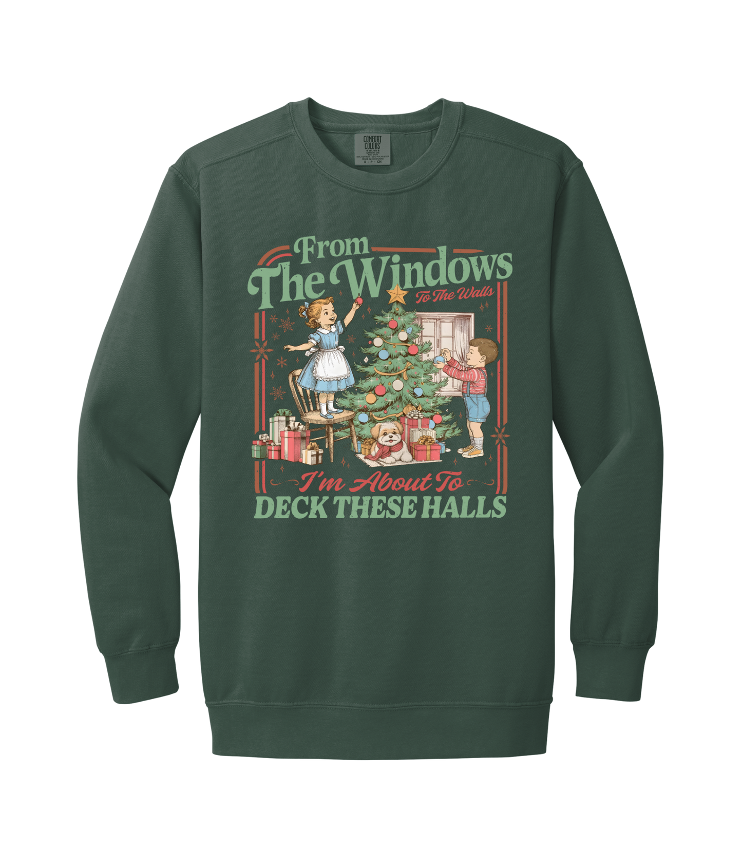 DECK THE HALLS CREW (COMFORT COLORS)