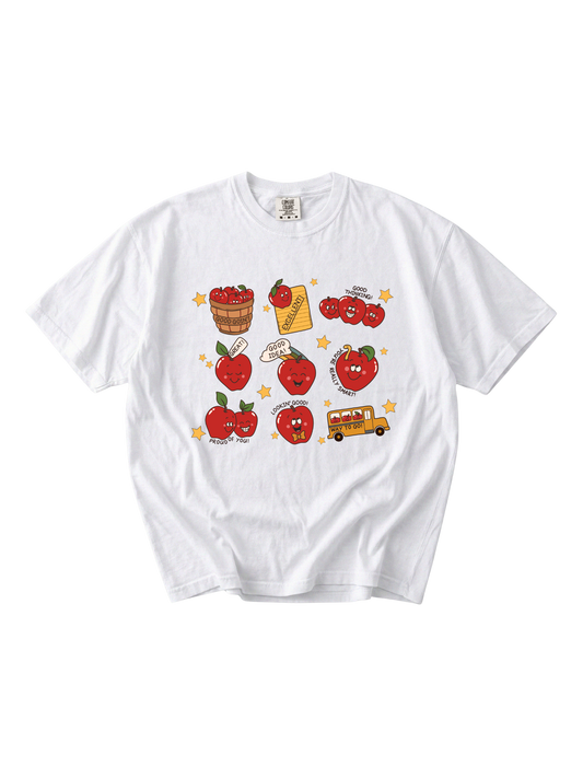 Retro Teacher Apple Tee