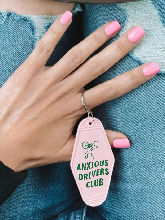 anxious drivers club keychain